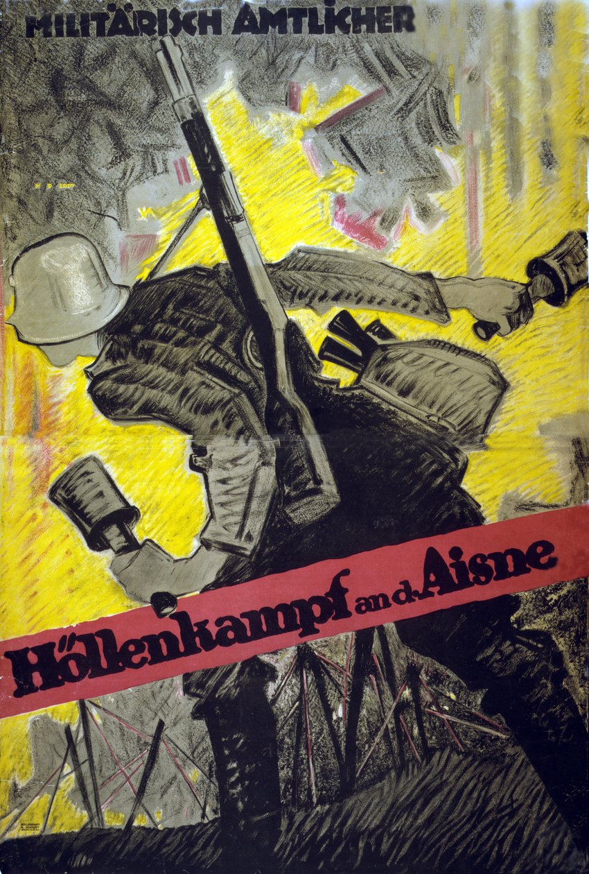 Csata az Aisne poklában, 1918 alkotó: Hans Rudi Erdt