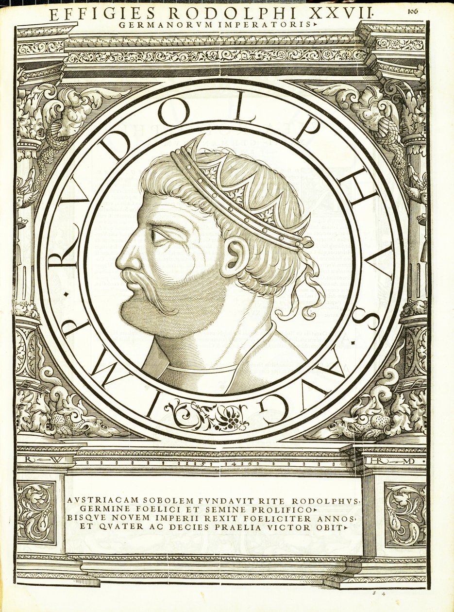 Rodolphus, illusztráció a „Minden Kelet és Nyugat római császárai” c. alkotó: Hans Rudolf Manuel Deutsch