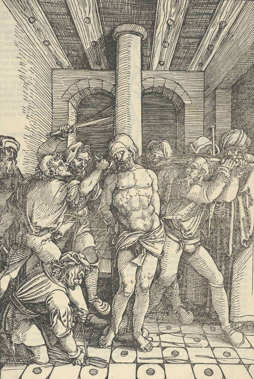 Megkorbácsolt Krisztus, Urunk Jézus Krisztus szenvedésének tükréből, 1507 alkotó: Hans Schäufelein the Elder