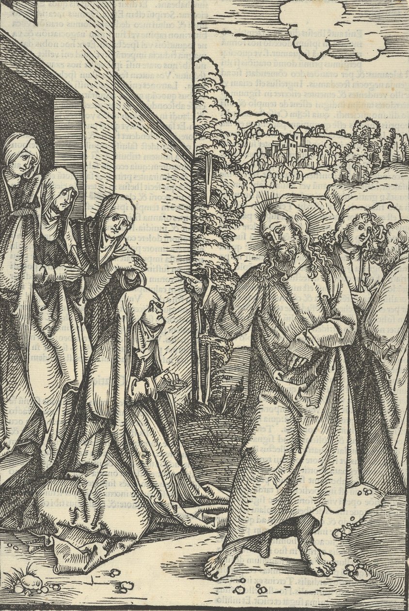 Krisztus búcsút vesz anyjától, Urunk Jézus Krisztus szenvedésének tükréből, 1507., 1507 alkotó: Hans Schäufelein the Elder