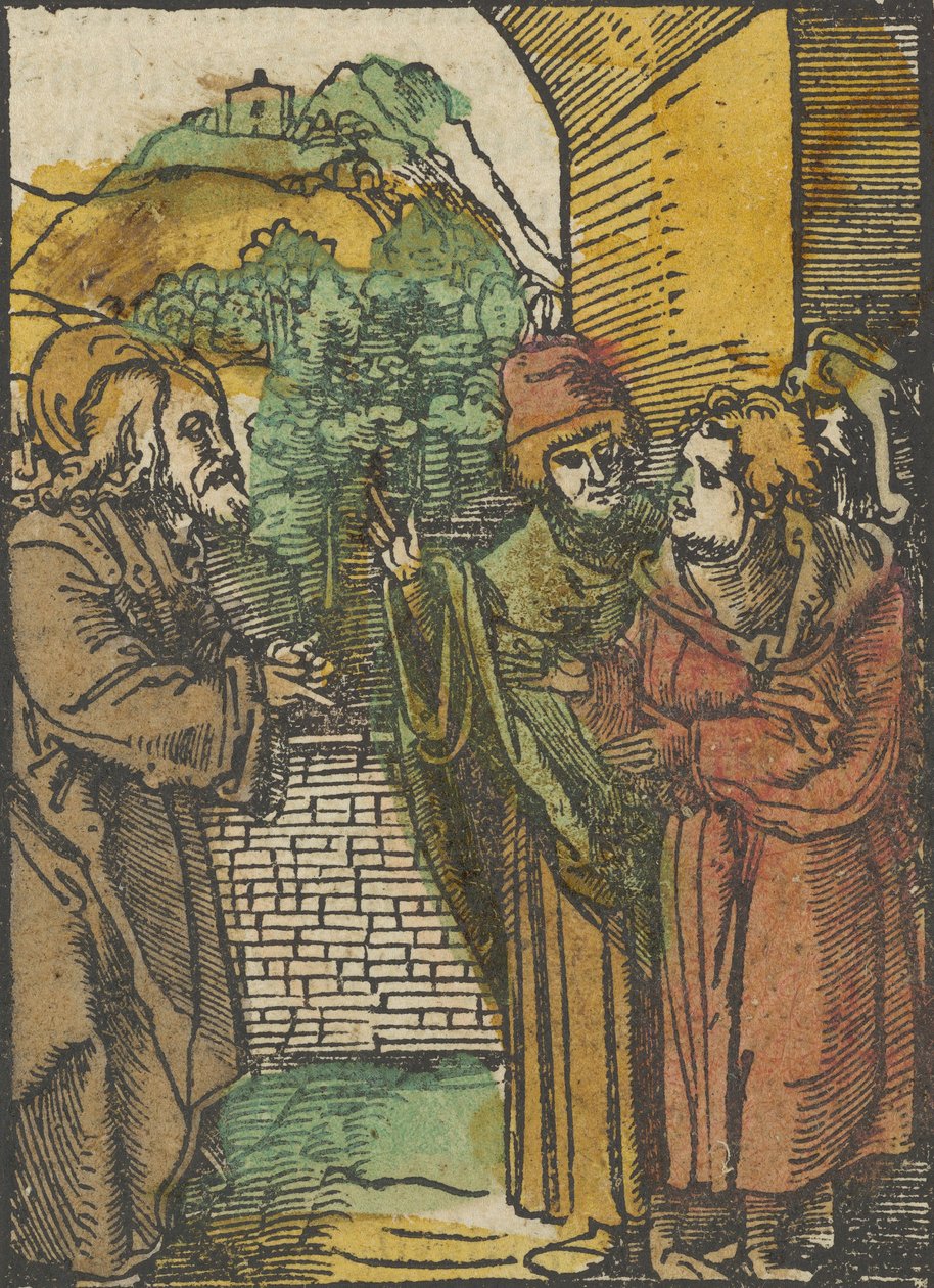 Krisztus és a farizeusok, a Das Plenariumból, 1517. alkotó: Hans Schäufelein the Elder
