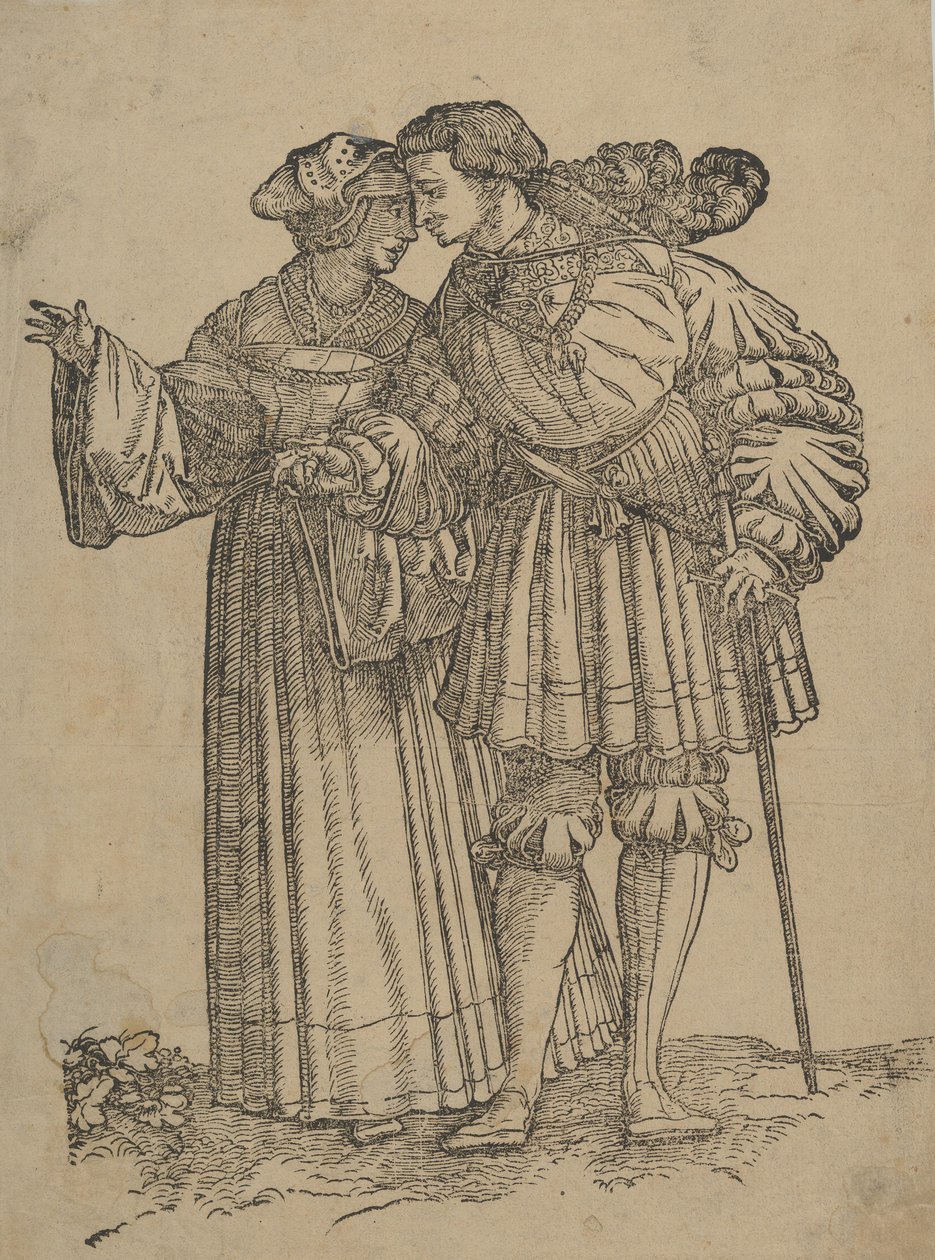 Táncoló pár IV, a The Wedding Dancers-ből. alkotó: Hans Schäufelein the Elder