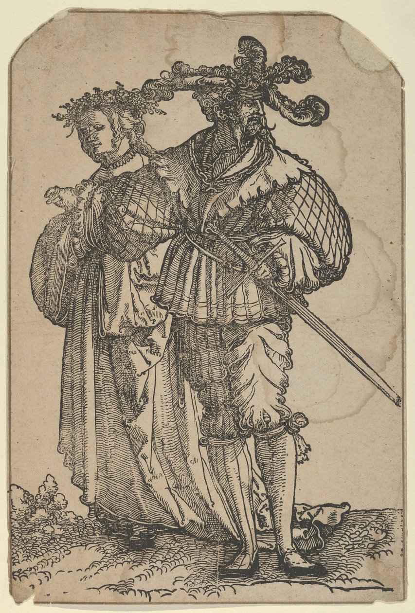 Táncoló pár I, a The Wedding Dancers restrike-ból. alkotó: Hans Schäufelein the Elder
