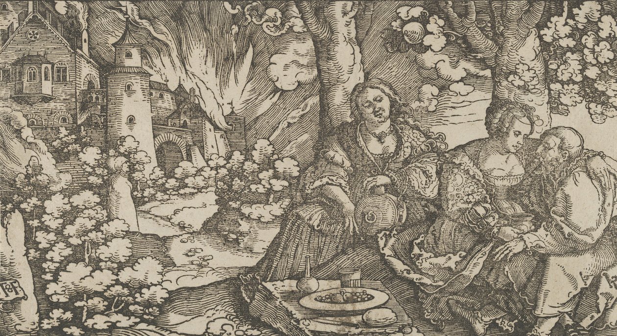 Lót és lányai, kb. 1530. alkotó: Hans Schäufelein the Elder