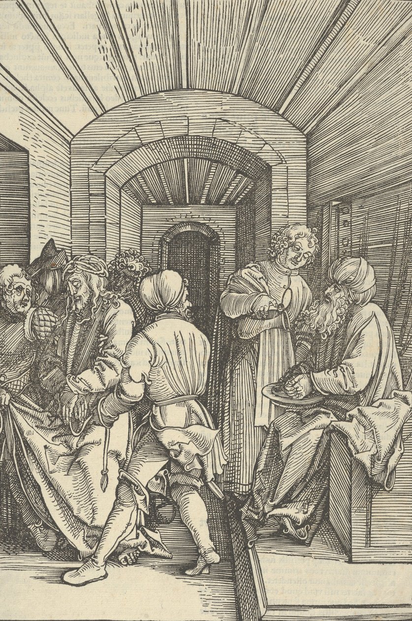 Pilátus kezet mos Urunk Jézus Krisztus szenvedésének tükréből, 1507 alkotó: Hans Schäufelein the Elder
