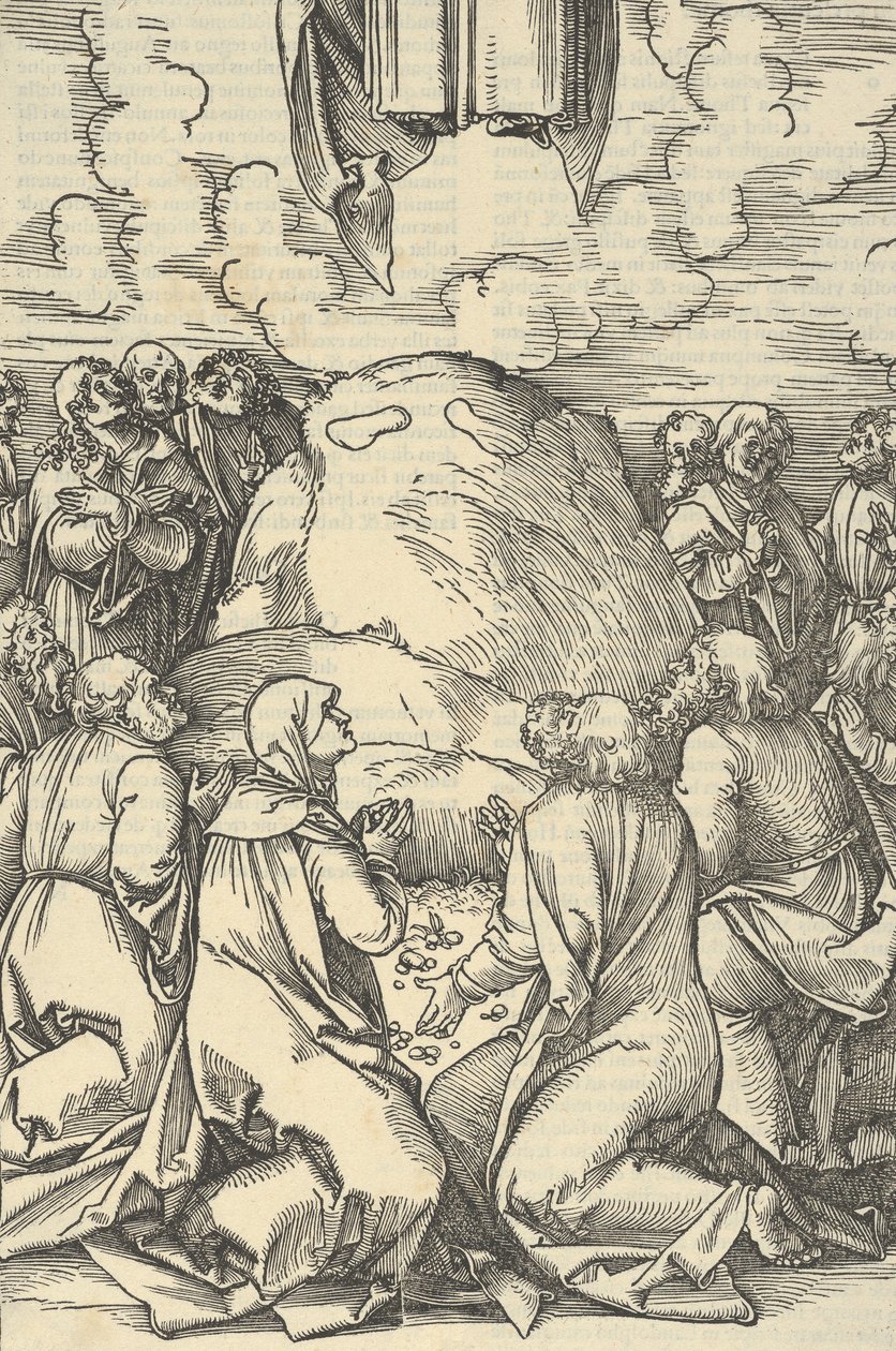 Krisztus mennybemenetele, Urunk Jézus Krisztus szenvedésének tükréből, 1507. alkotó: Hans Schäufelein the Elder