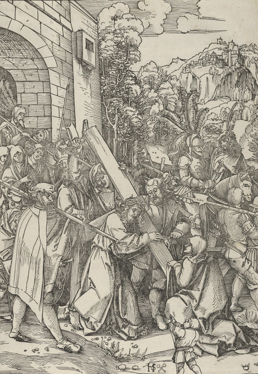 A kereszthordozás. alkotó: Hans Schäufelein the Elder