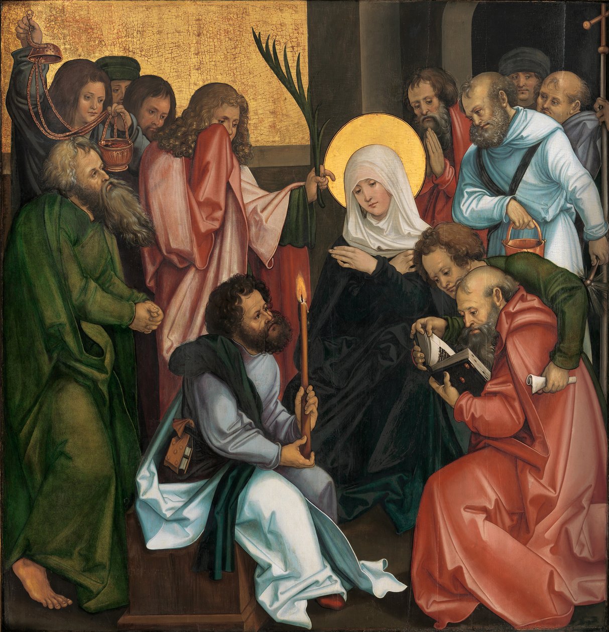 A Szűz elszenderedése, fordított Krisztus a keresztet hordozó, kb. 1510. alkotó: Hans Schäufelein the Elder