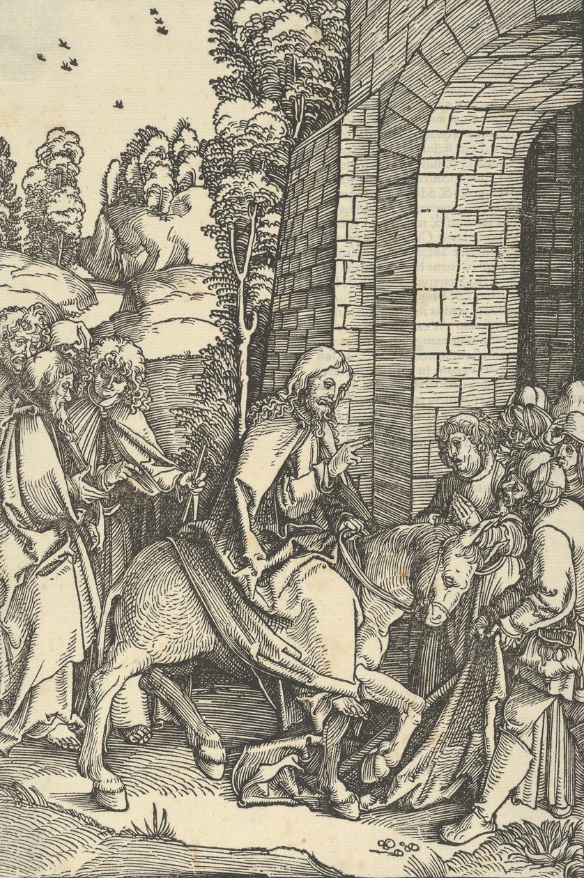 Belépés Jeruzsálembe, Urunk Jézus Krisztus szenvedésének tükréből, 1507 alkotó: Hans Schäufelein the Elder