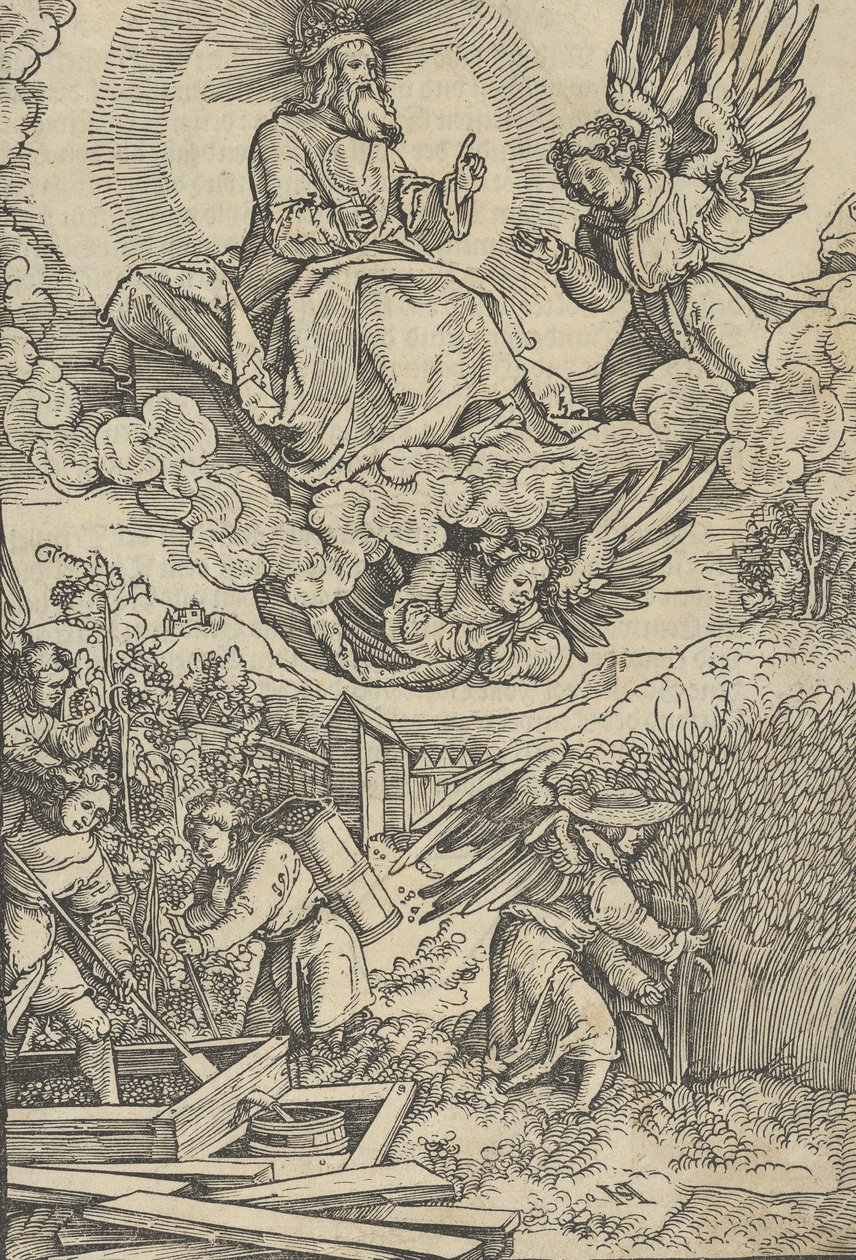 A szüret és a vér borprése. alkotó: Hans Schäufelein the Elder