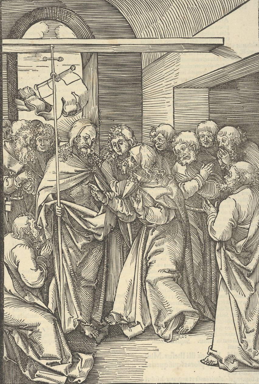 Tamás hitetlensége, a mi Urunk Jézus Krisztus szenvedésének tükréből, 1507. alkotó: Hans Schäufelein the Elder