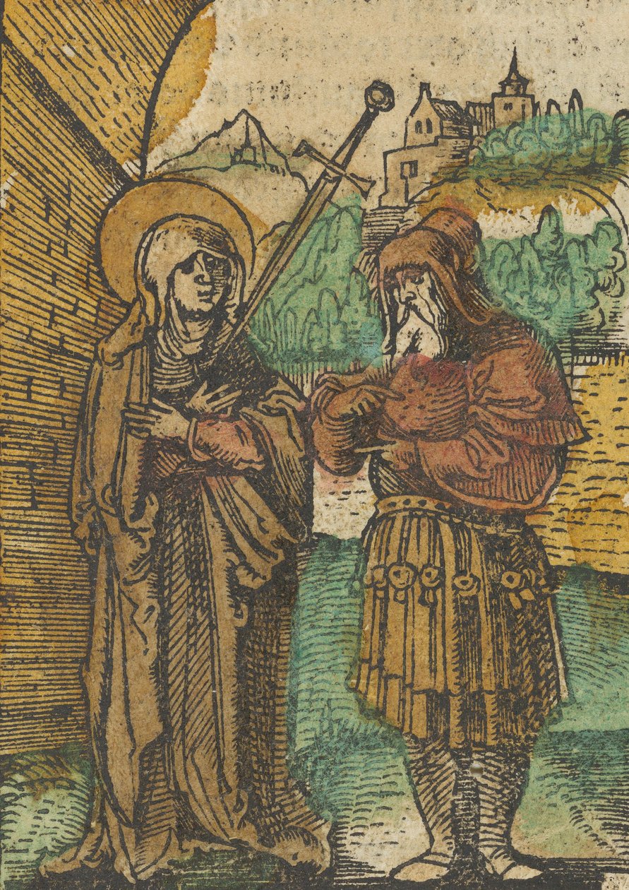 A Szűz, mint Mater Dolorosa és Simeon, a Das Plenariumból, 1517 alkotó: Hans Schäufelein the Elder