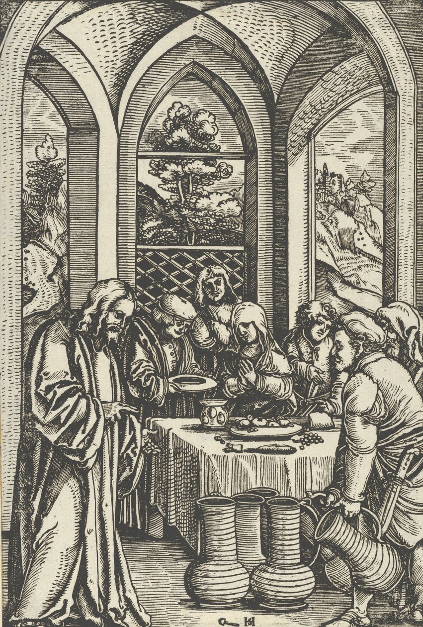 A kánai esküvő, Krisztus életéből, kb. 1511-12. alkotó: Hans Schäufelein the Elder