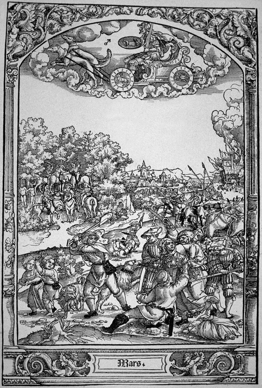 Mars (fametszet) alkotó: Hans Sebald (School of) Beham