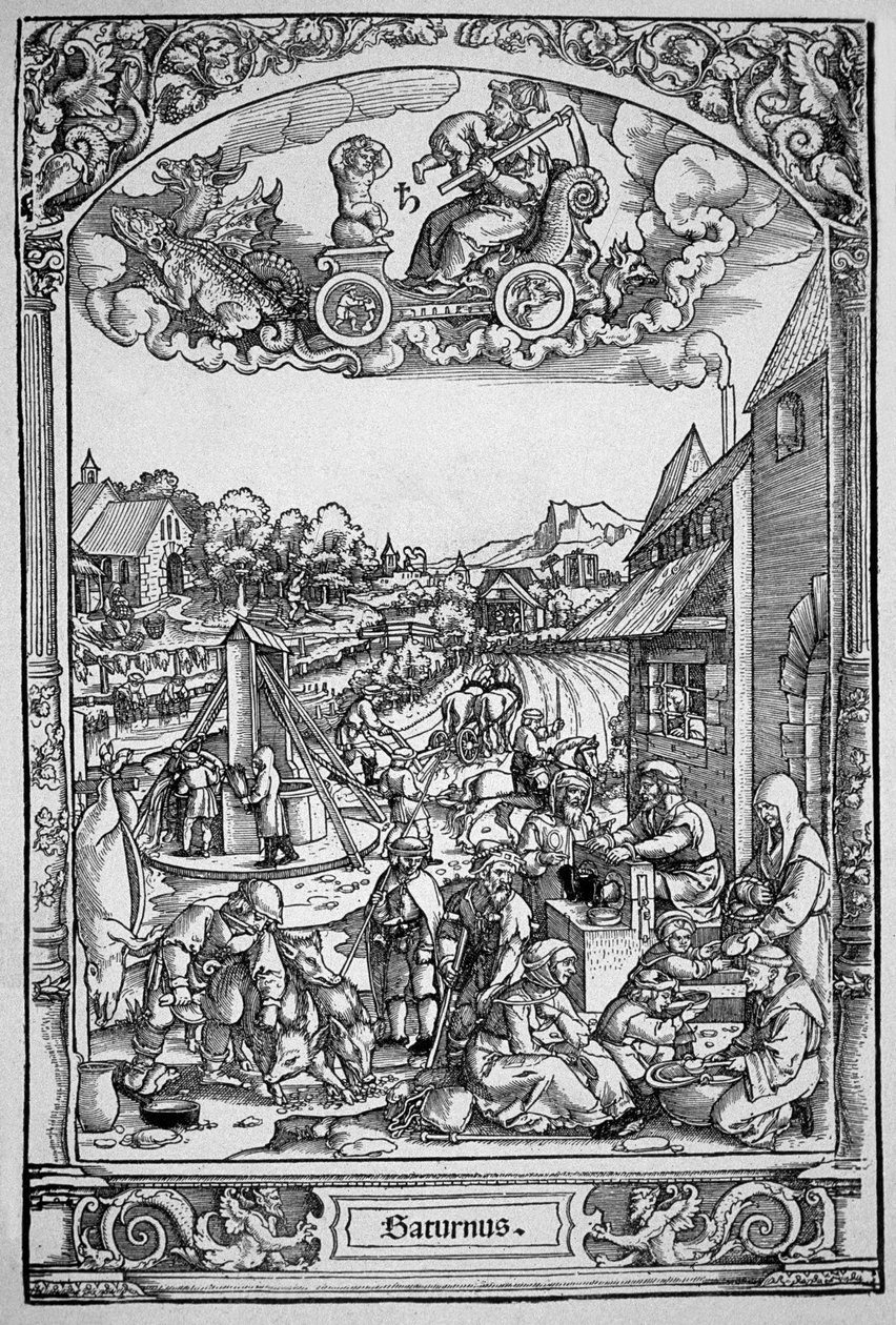Szaturnusz (fametszet) alkotó: Hans Sebald (School of) Beham