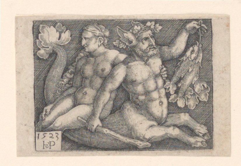 Egy Triton és egy nimfa alkotó: Hans Sebald Beham