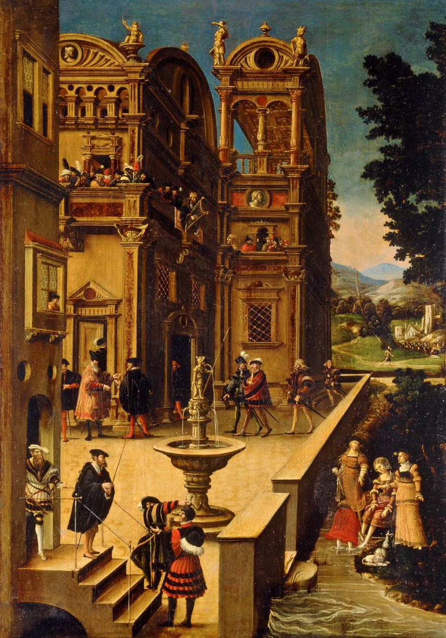 Bathsheba Her Bath-ban, 1537 után alkotó: Hans Sebald Beham