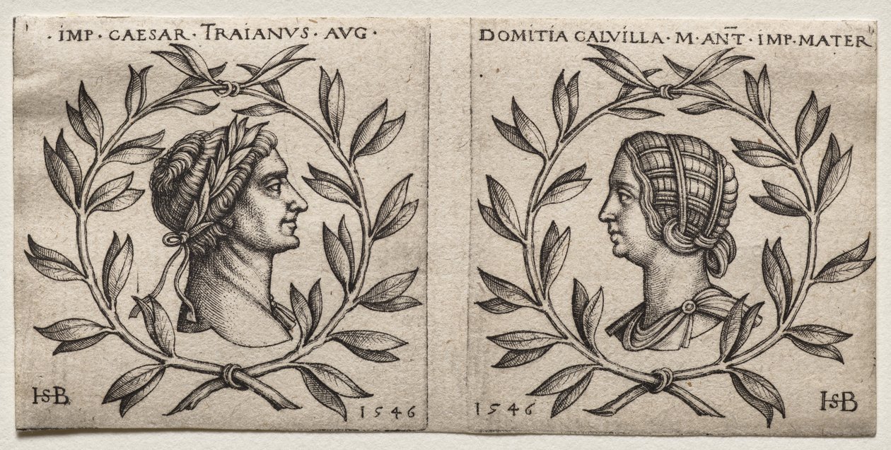 Traianus császár és Domitia Calvilla mellszobra alkotó: Hans Sebald Beham