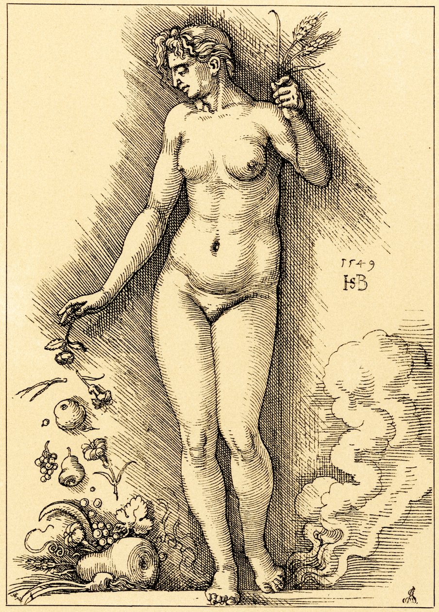 Ceres, szórja a gyümölcsöket alkotó: Hans Sebald Beham