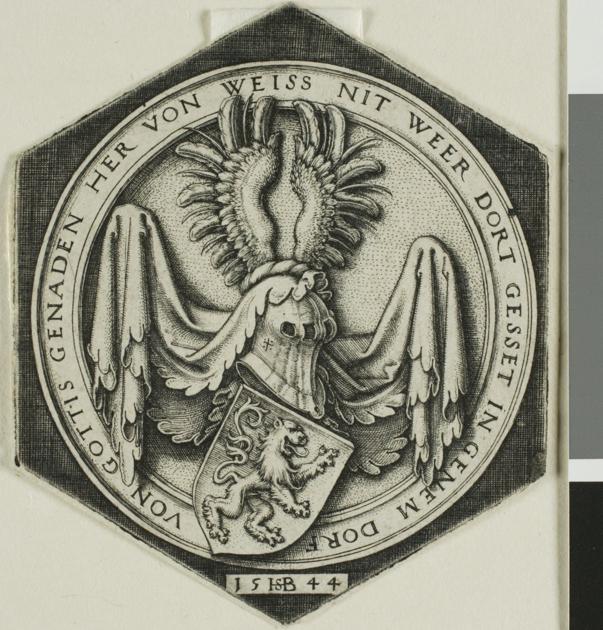 Címer egy féktelen oroszlánnal alkotó: Hans Sebald Beham