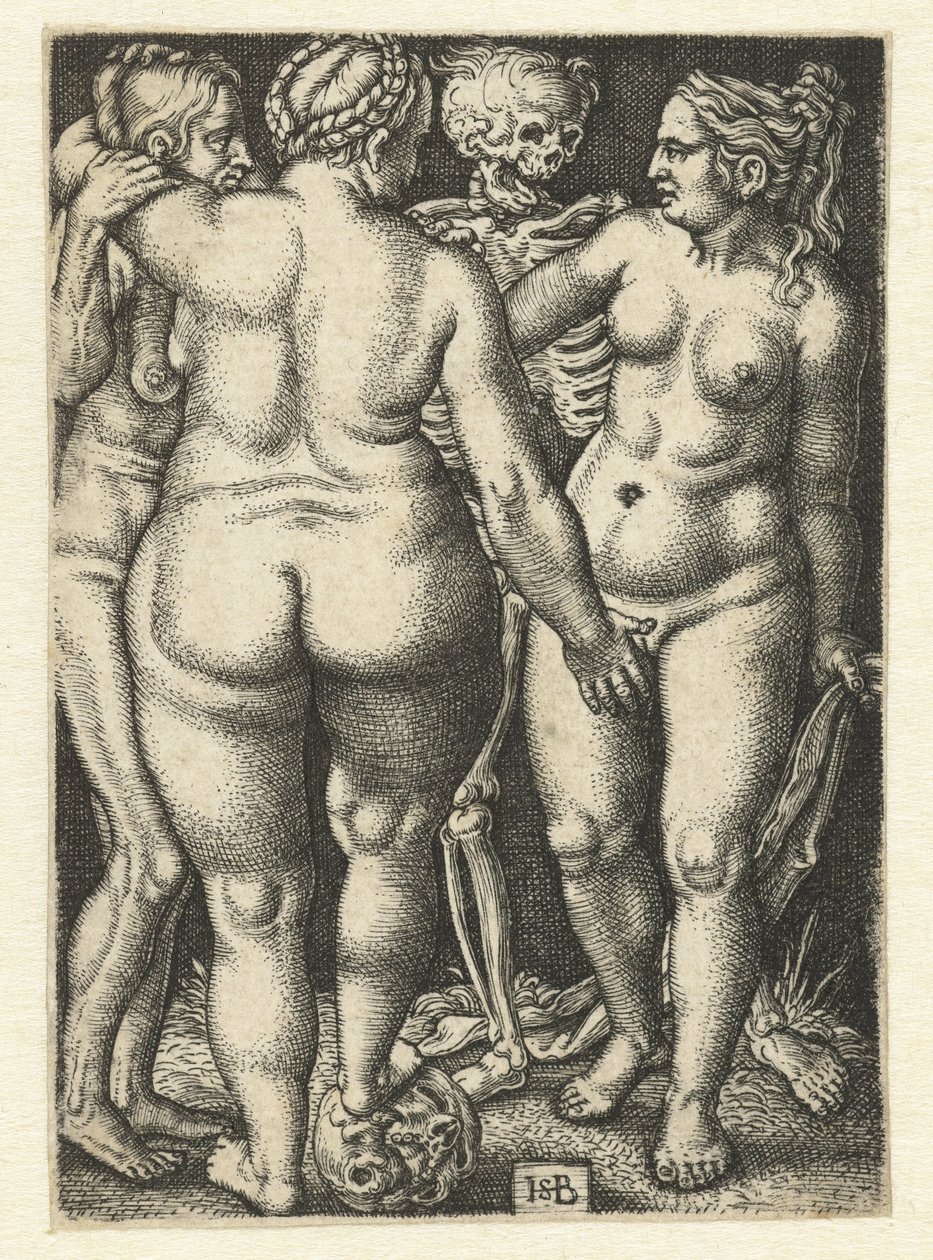 Halál és három álló meztelen nő alkotó: Hans Sebald Beham