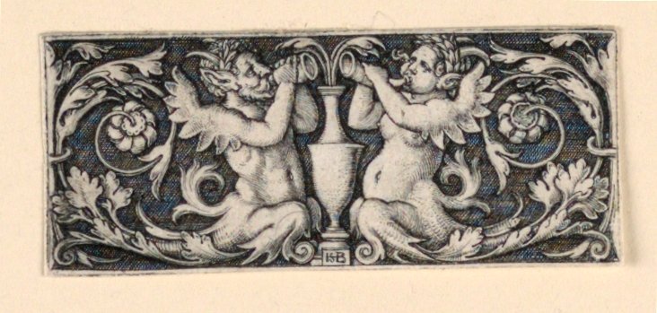 Frieze egy vázával, amelyet hím és nőstény tritonok szegélyeznek alkotó: Hans Sebald Beham