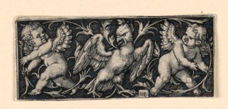 Frieze két puttival, akik egy sas elől menekülnek alkotó: Hans Sebald Beham
