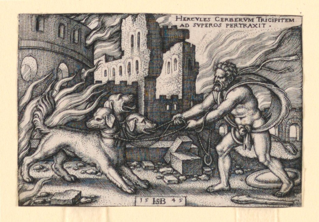 Herkules elfogja Cerberust alkotó: Hans Sebald Beham