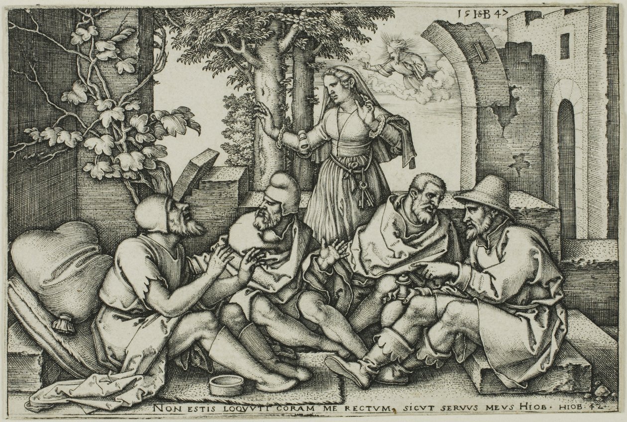 Job beszélget a barátaival alkotó: Hans Sebald Beham