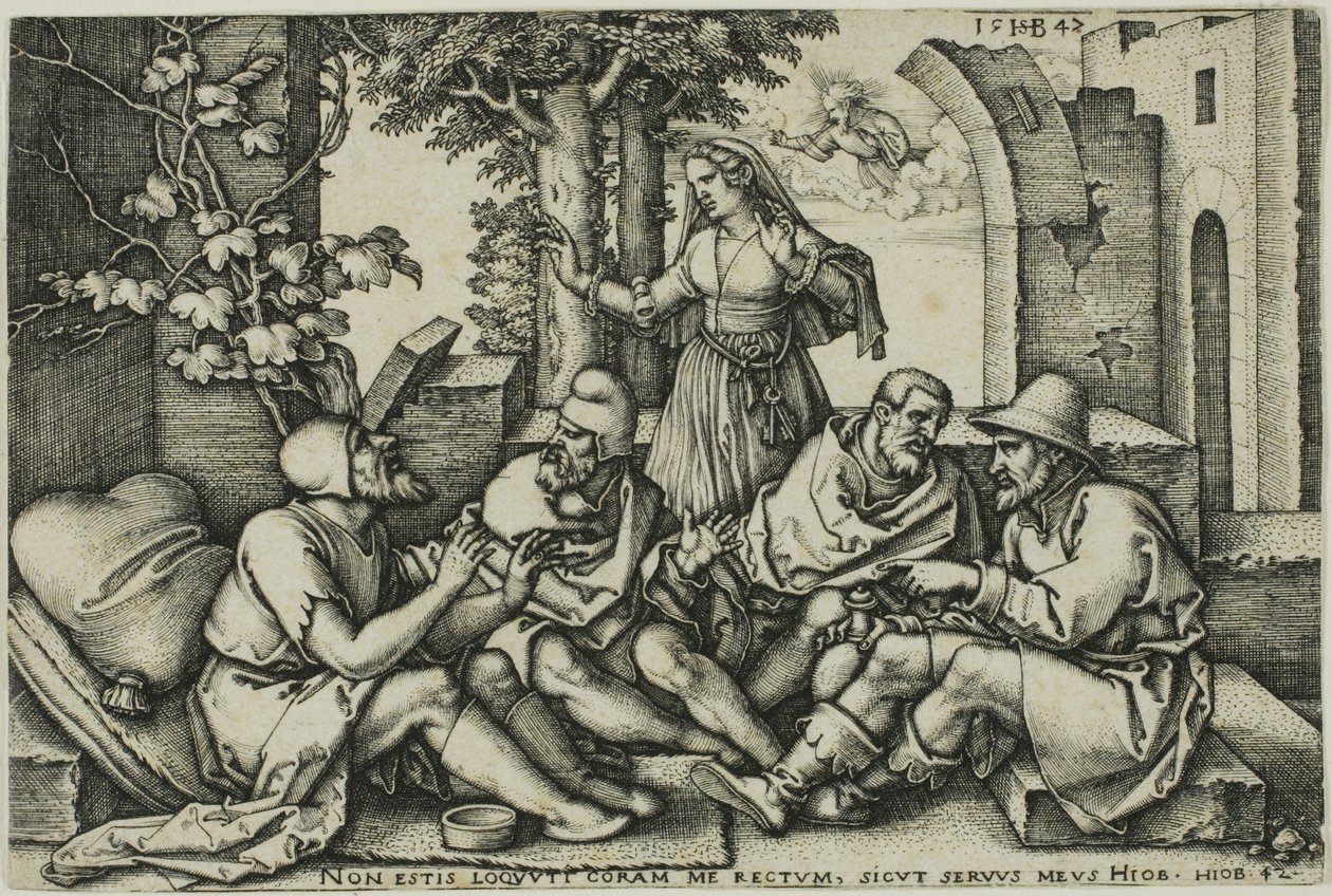 Job beszélget a barátaival alkotó: Hans Sebald Beham