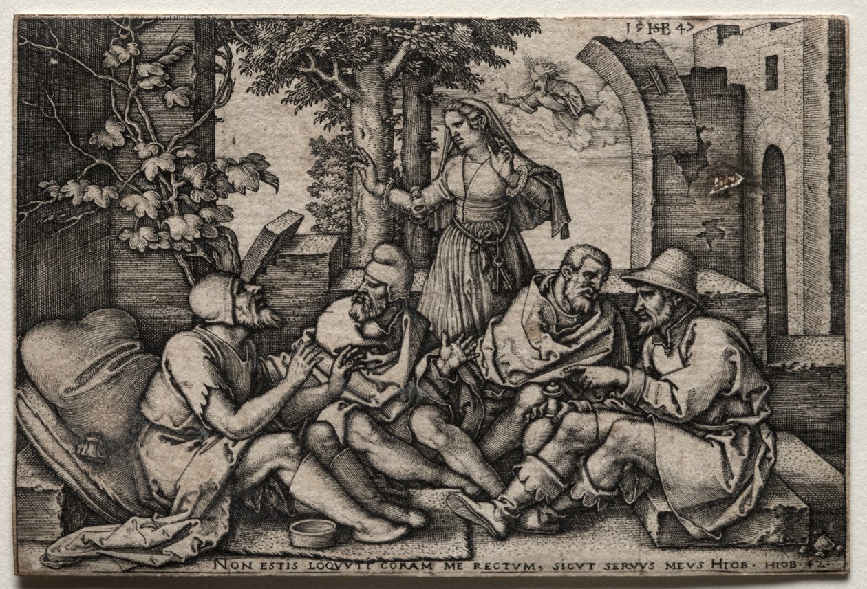 Jób és barátai. alkotó: Hans Sebald Beham