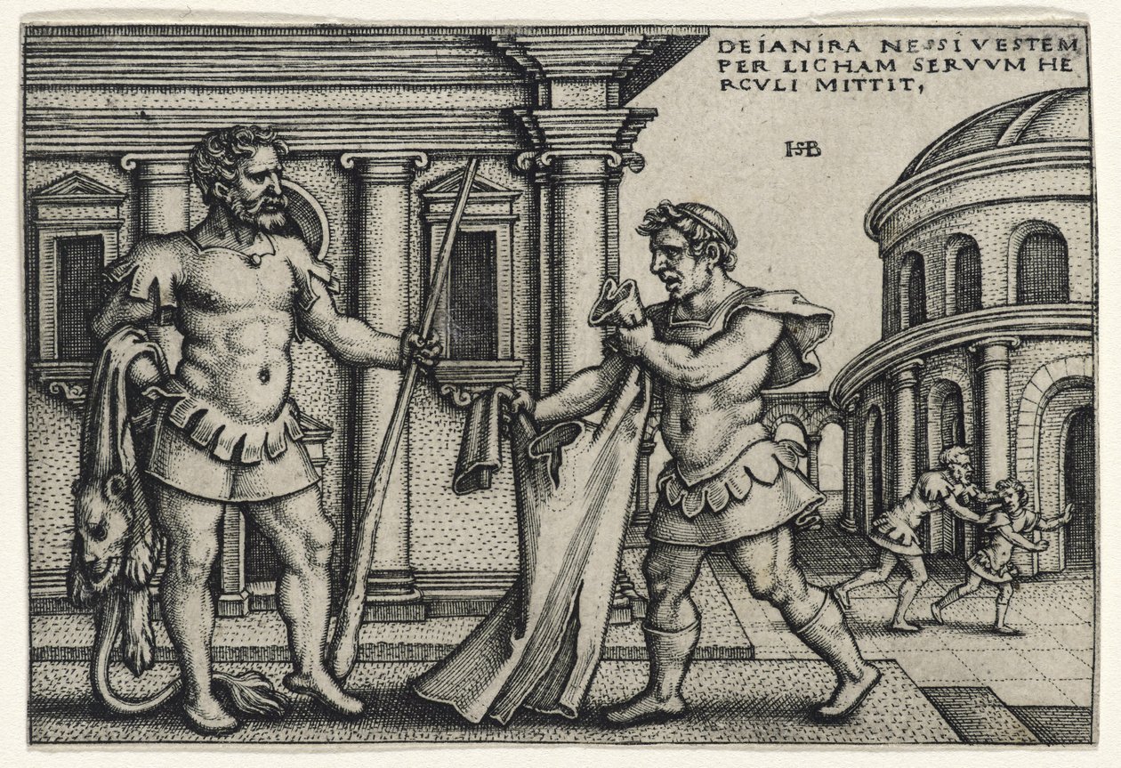 Lichas hozza Nessus ruháját Herkulesnek, 1540-es évek (metszet fektetett papírra) alkotó: Hans Sebald Beham