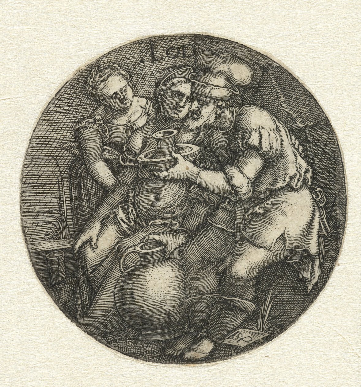 Lót és lányai alkotó: Hans Sebald Beham