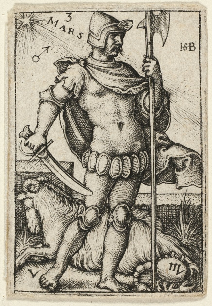 Mars, harmadik lemez A hét bolygó a zodiákusokkal című könyvből alkotó: Hans Sebald Beham