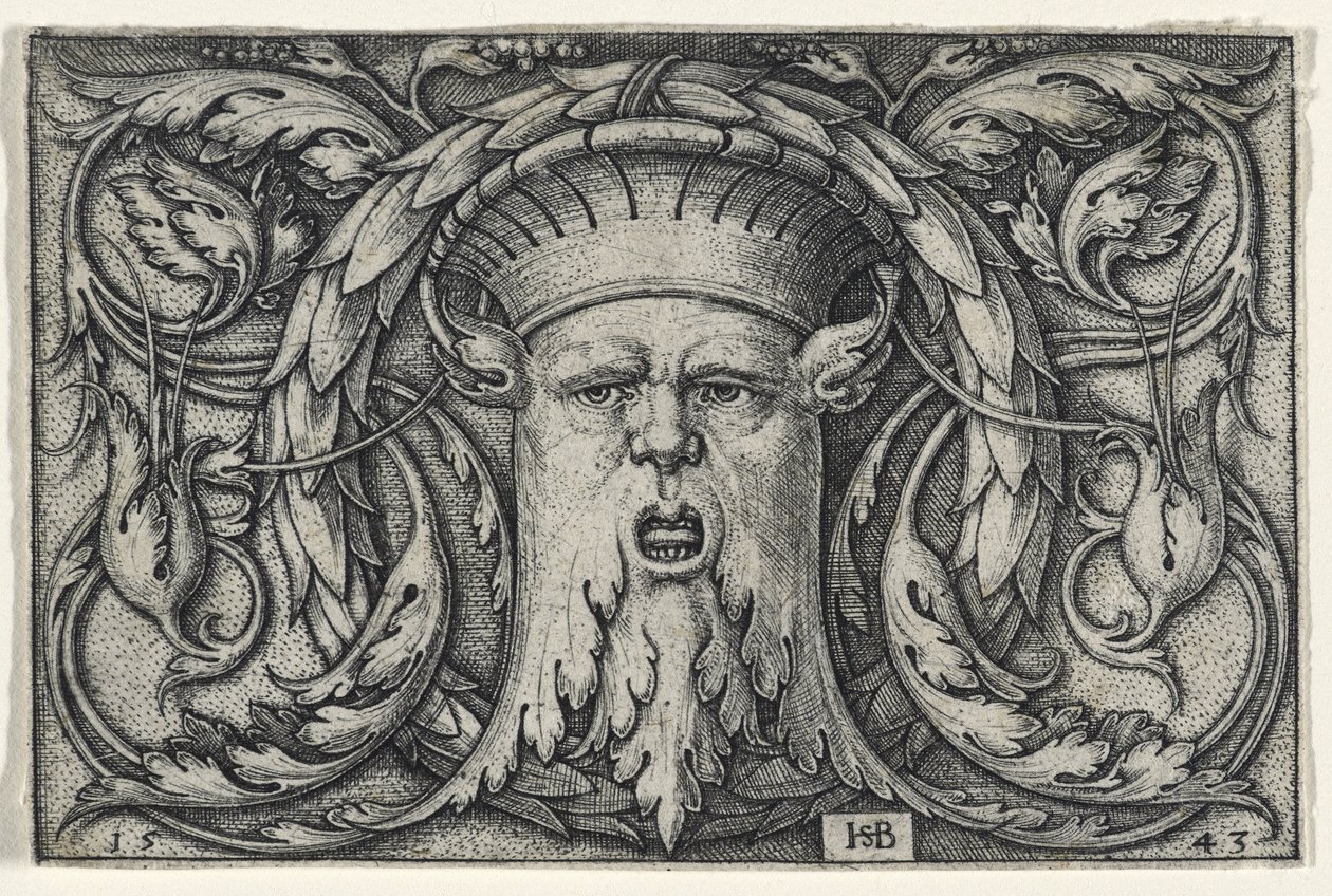 Mascaron, 1543 (metszet fektetett papírra) alkotó: Hans Sebald Beham