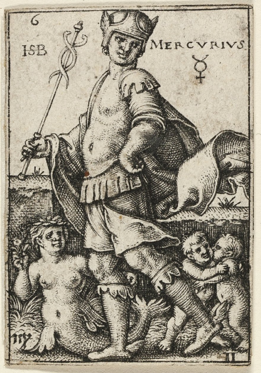 Merkúr, hatodik lemez A hét bolygó a zodiákusokkal című könyvből alkotó: Hans Sebald Beham