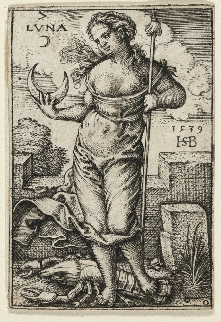 Hold, hetedik lemez a Hét bolygóról a zodiákusokkal alkotó: Hans Sebald Beham