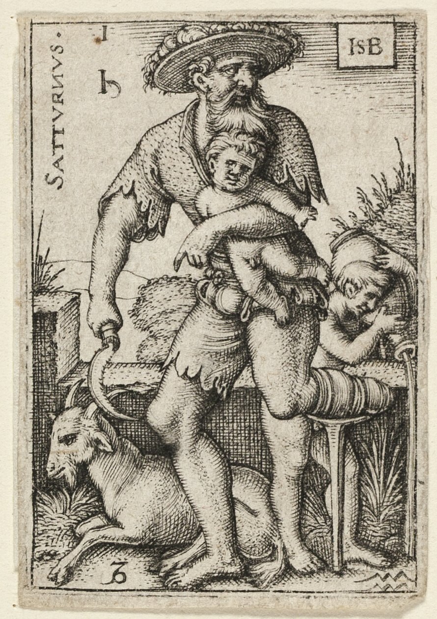 Szaturnusz, első lemez a Hét bolygó a zodiákusokkal című könyvből alkotó: Hans Sebald Beham