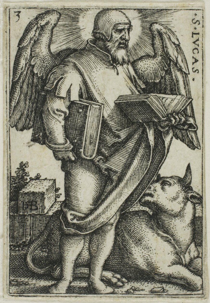 Szent Lukács, A négy evangélistából alkotó: Hans Sebald Beham