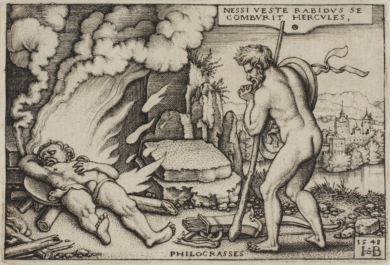 Herkules halála, Herkules munkáiból, 1548 alkotó: Hans Sebald Beham