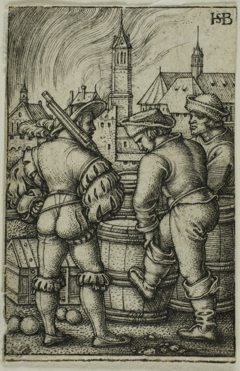 Az őr a lőporos hordók közelében alkotó: Hans Sebald Beham