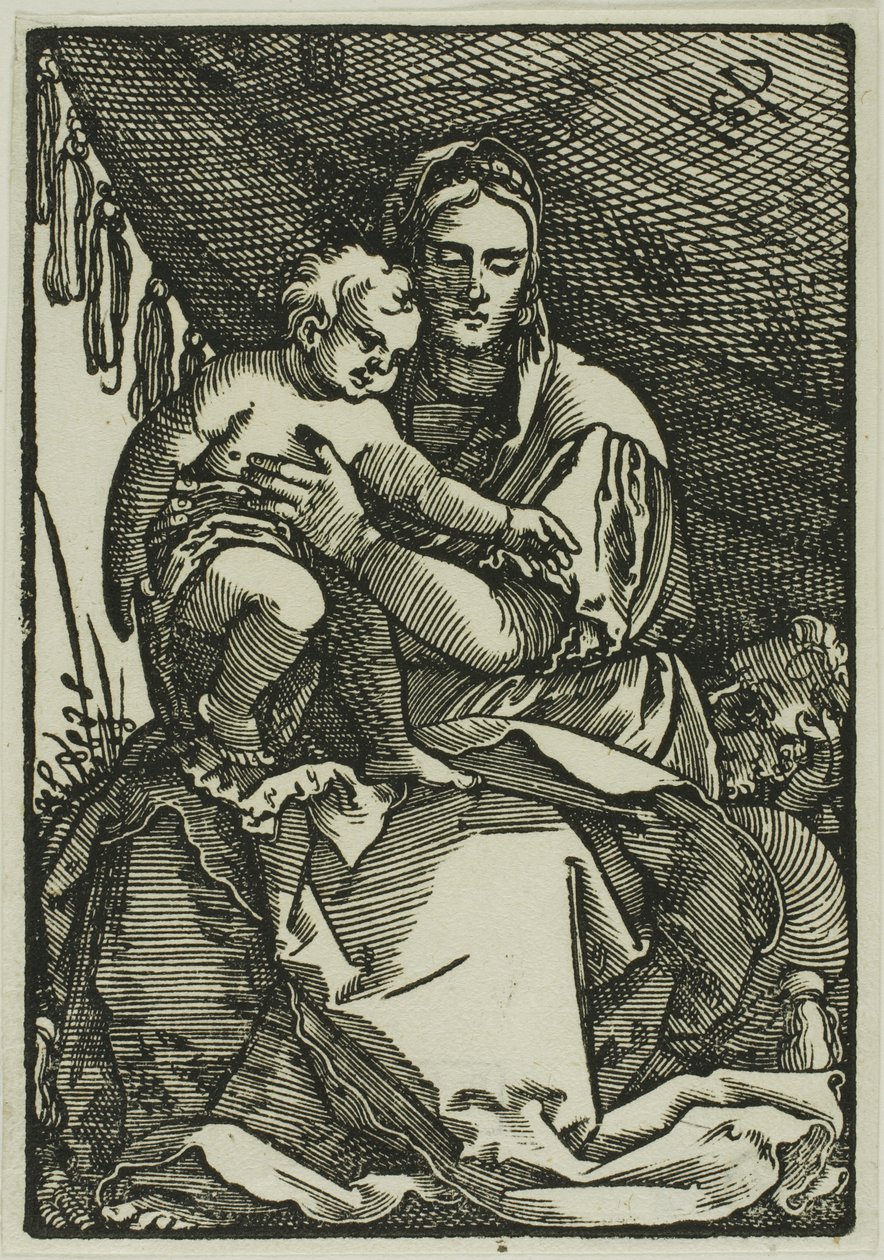 A Szent Család a baldachin alatt alkotó: Hans Sebald Beham