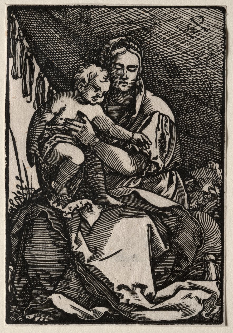 A Szent Család egy sátor alatt alkotó: Hans Sebald Beham