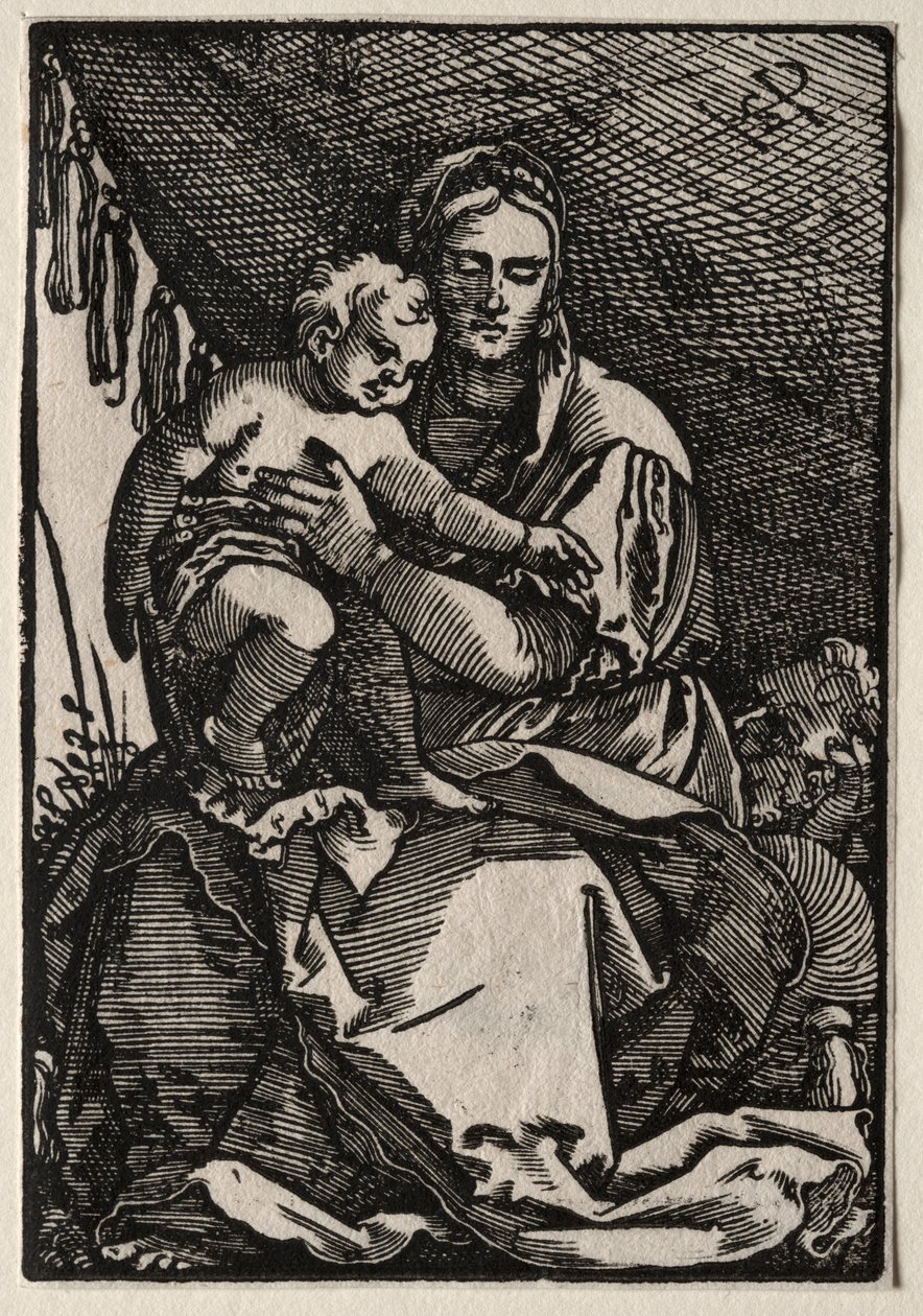 A Szent Család egy sátor alatt. alkotó: Hans Sebald Beham
