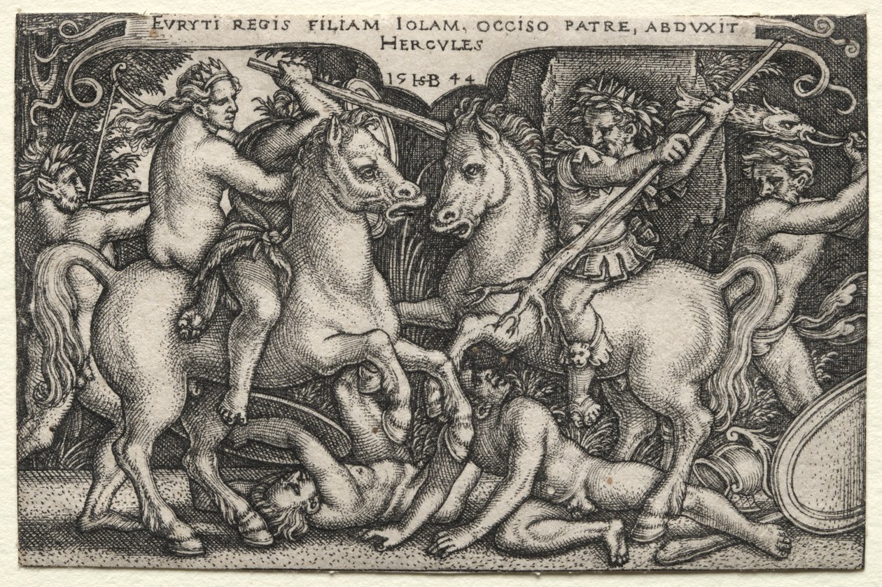 Herkules elrabolja Iole-t alkotó: Hans Sebald Beham