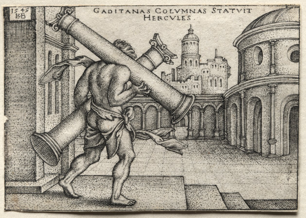 Herkules munkássága: Herkules a Gades oszlopait cipelve alkotó: Hans Sebald Beham