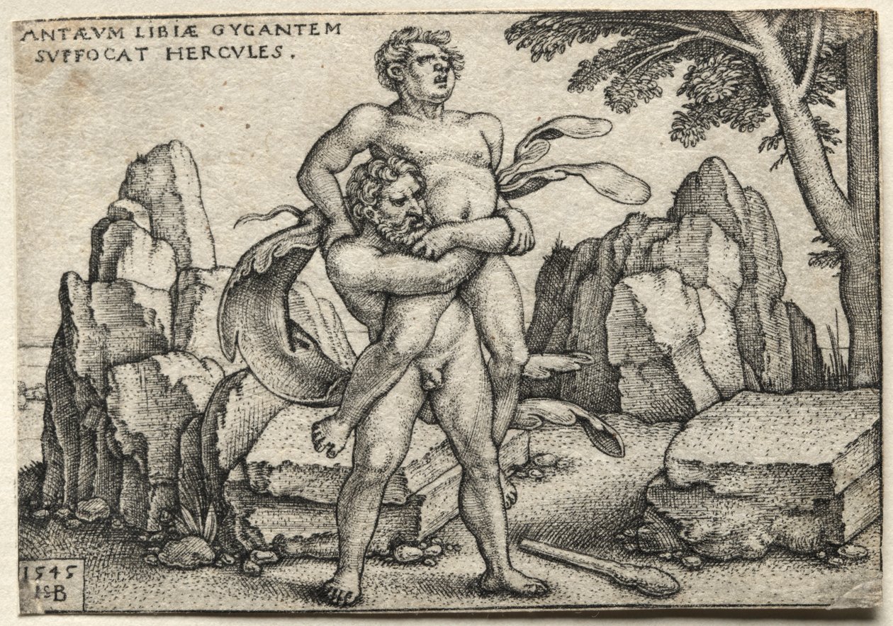 Herkules összetöri Antaeust alkotó: Hans Sebald Beham