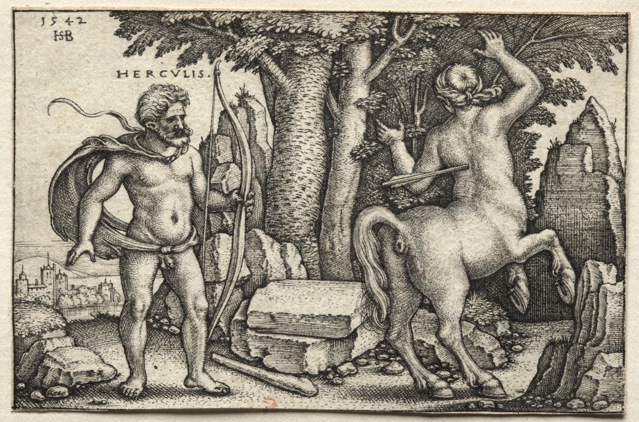 Herkules lövöldözik Nessusra alkotó: Hans Sebald Beham