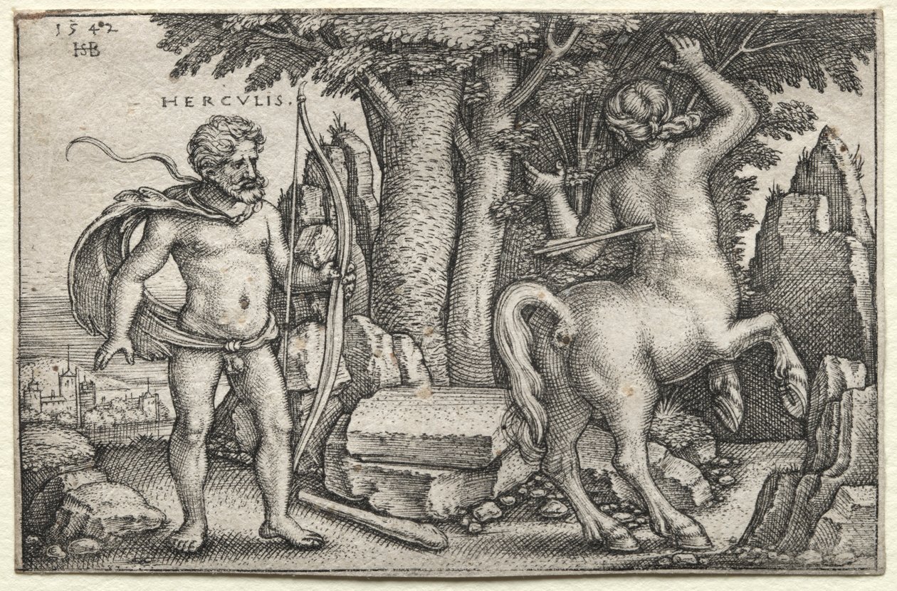 Herkules és Nessus, 1542. alkotó: Hans Sebald Beham