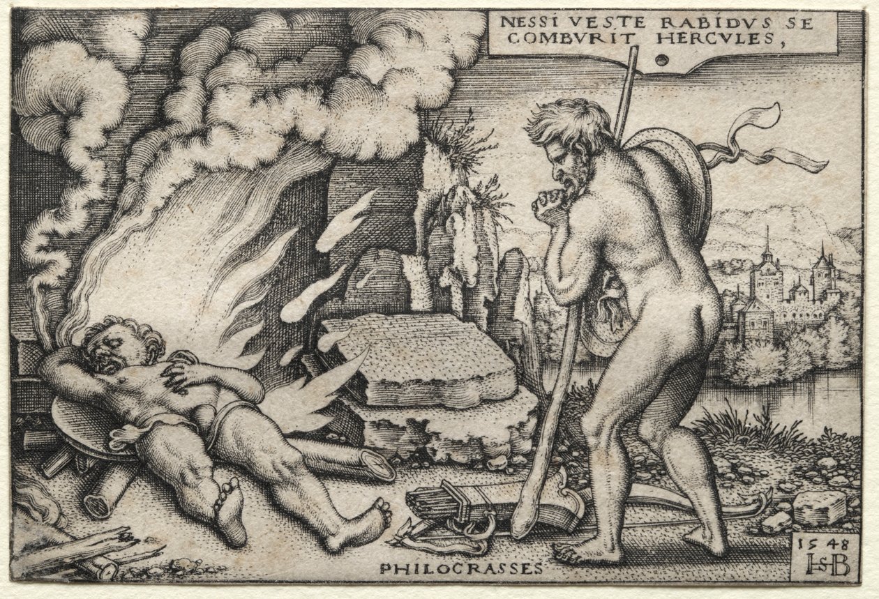 Herkules a máglyán, 1548. alkotó: Hans Sebald Beham